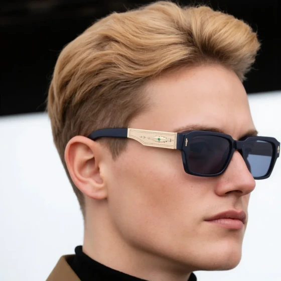 High-end men's sunglasses with a sophisticated look, European and American style, square frame, retro sun protection glasses, specialized for driving