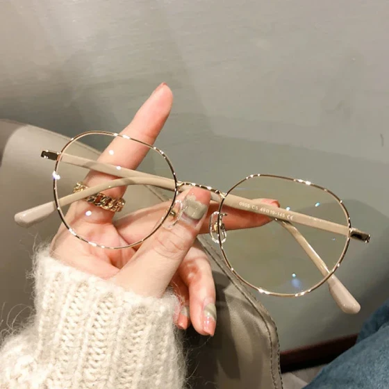 Korean-style student eyeglasses for women, anti-blue light flat lenses, high-appearance eyeglass frames