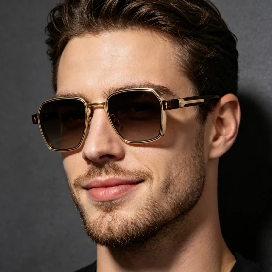 European and American fashion square-frame sunglasses for men, stylish and trendy outdoor driving sun protection glasses for men