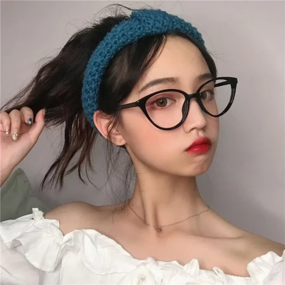 Trendy New European and American Cat-Eye Frame, Face-Slimming, Personalized, Blue Light Blocking, Retro Large Frame, College Style Myopia Glasses Frame