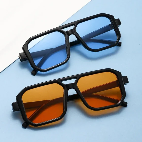 Large-frame sunglasses, simple unisex sun glasses, European and American style, trendy for live streaming, marine lenses for driving