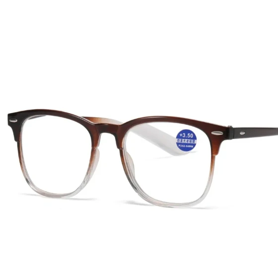 Men's retro eyebrow-shaped anti-blue light reading glasses, ultra-lightweight TR90High-definition resin reading glasses for the elderly