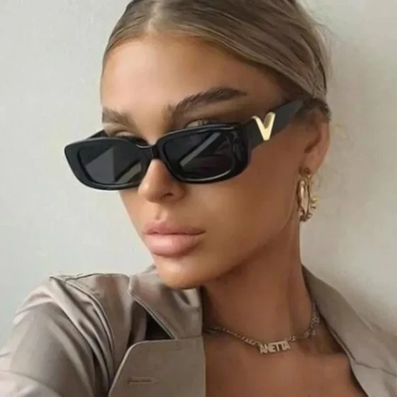 New Korean-style small-frame sunglasses for women, fashionable hip-hop square-frame eyeglasses