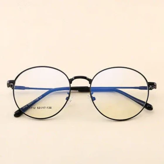 2019New artistic large-frame Korean popular retro prescription eyeglass frame Round ultra-light metal eyeglass frame