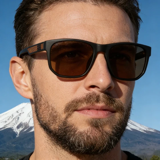 European and American fashion square polarized sunglasses for men, retro simple outdoor sun protection sunglasses for men