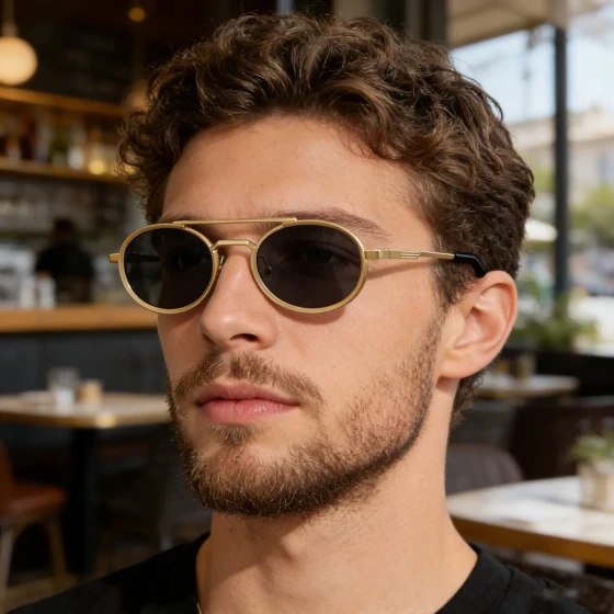 European and American retro oval frame sunglasses for men, high-end spring sunglasses for women, trendy sunglasses