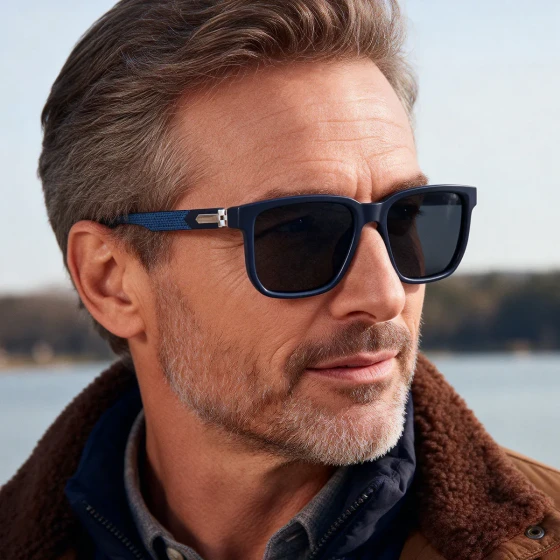 European and American fashion square polarized sunglasses for men, retro outdoor driving sun protection glasses for men