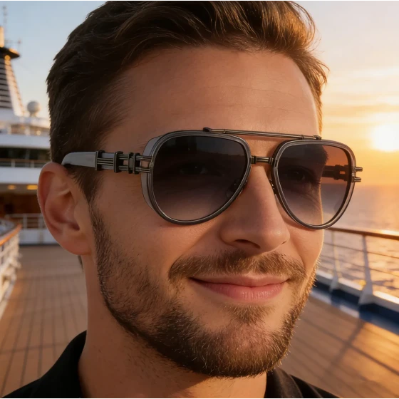 European and American retro sunglasses for men, high-end punk style, sun protection, full-frame glasses sunglasses