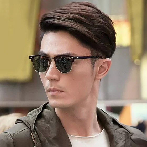 Unisex retro sunglasses Metal half-frame polarized sunglasses for driving in Europe and America, small frame, colorful