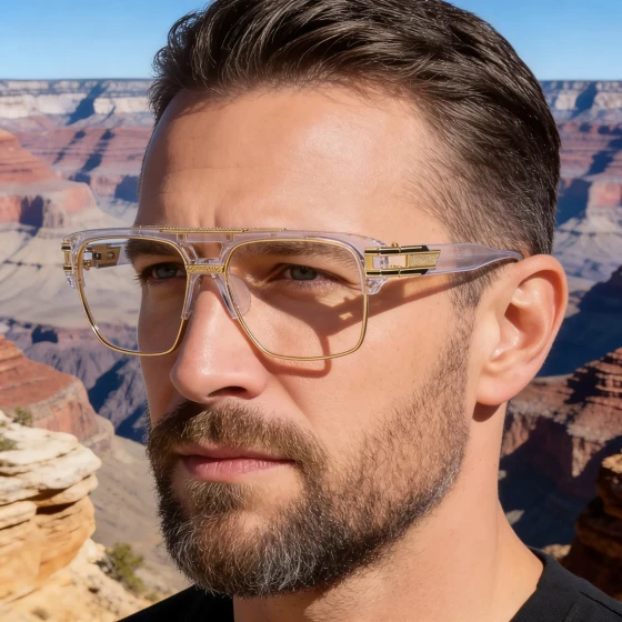 Men's glasses for driving, European and American style large-frame sunglasses, men's high-end retro trendy sun protection full-frame sunglasses