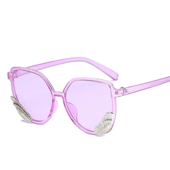 Celebrity-style fashion winged sunglasses9774 Unisex Transparent Colorful Jelly-Colored Angel Wings Sunglasses