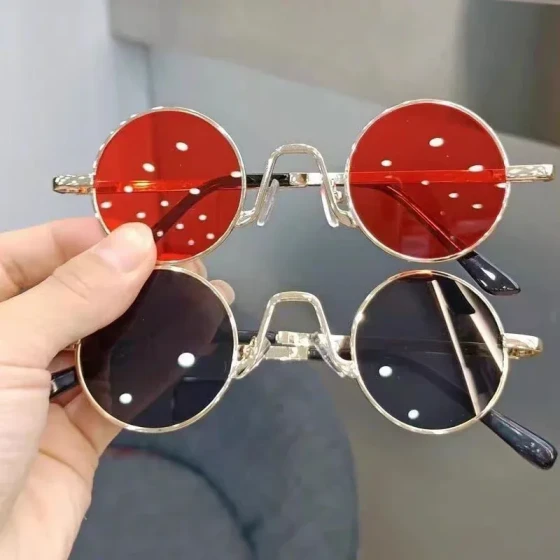 Retro hip-hop sunglasses, small frame, round shape, trendy street style mini glasses, quirky sunglasses, little prince glasses