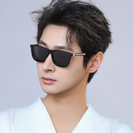 New men's square-frame sunglasses with a high-end feel, polarized sunglasses specifically for driving, offering sun protection and UV protection for drivers