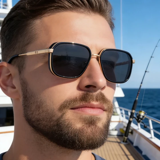 European and American fashion square polarized sunglasses for men, personalized outdoor driving sun protection glasses for men