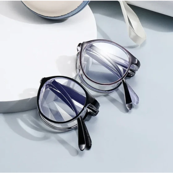 New outdoor folding portable high-definition ultra-light reading glasses, high-end anti-blue light reading glasses for the elderly