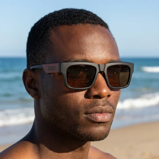 Fashionable Square Frame Polarized Sunglasses for Men, Trendy and Versatile Outdoor Sun Protection Glasses for Men