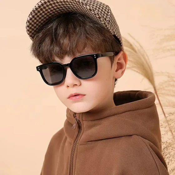 High-end children's glasses gm High-end square-frame sunglasses, fashionable and trendy, sun-shading and UV-protective