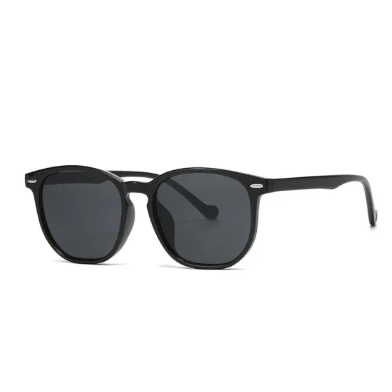 Retro Round Frame Rivet Sunglasses for Women Korean-style internet celebrity fashion beach sunglasses ins Nude Look Slimming Sunglasses