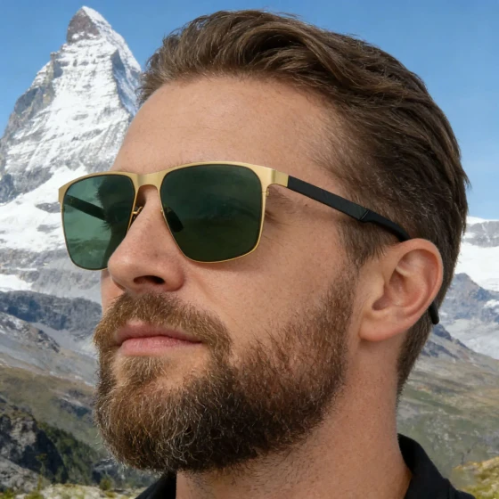 European and American style square frame nylon polarized sunglasses for men, stylish and versatile outdoor sun protection eyewear