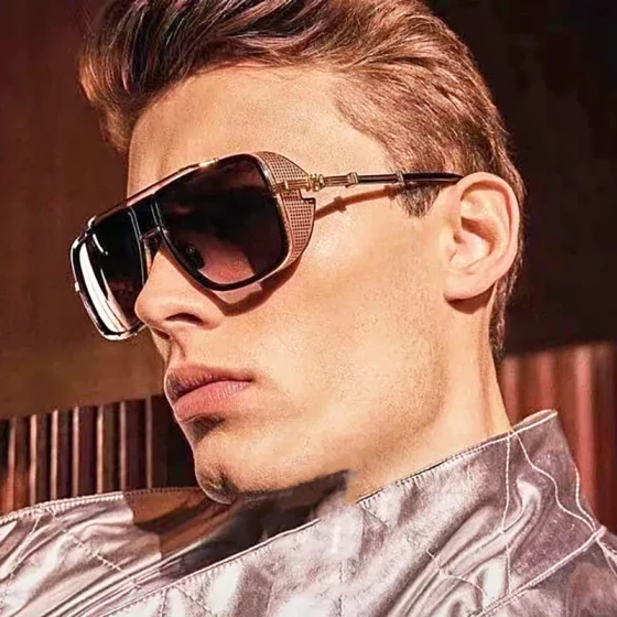 European and American steampunk sunglasses for men, UV protection, full coverage, sun protection, trendy glasses for women