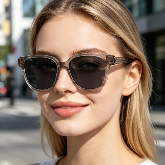 European and American fashion square sunglasses for women, personalized propionate pin design, trendy and versatile women's sunglasses