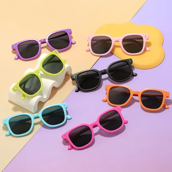 Korean-style trendy children's sunglasses for boys, UV protection sunglasses for girls, sunshade and sunscreen glasses for kids
