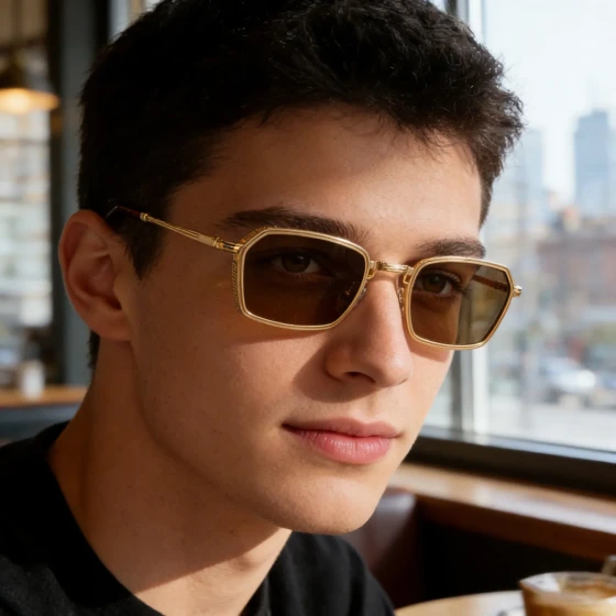 European and American style square small-frame sunglasses for men, retro punk style with spring-loaded zinc alloy temples