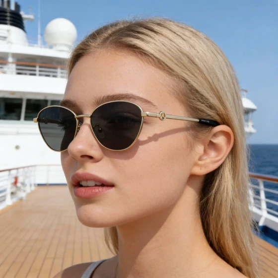 Fashionable Cat-Eye Polarized Sunglasses for Women, Outdoor Trendy Street Style, Personalized Sun Protection Sunglasses for Women
