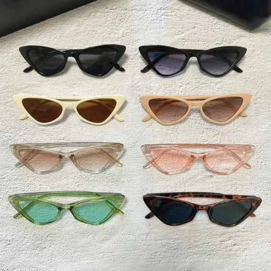 Cat-eye sunglasses for women, European and American men's Korean-style trendy retro small-frame glasses, available for wholesale