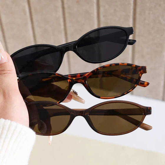 Small oval sunglasses for women European and American style personalized sunglasses for men, sun protection, vintage Sunglasses