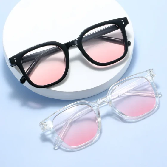 New blush-colored, face-brightening, trendy, natural-look sunglasses for women, large frame, slimming, high-appearance sunglasses, Korean version, cute girl glasses
