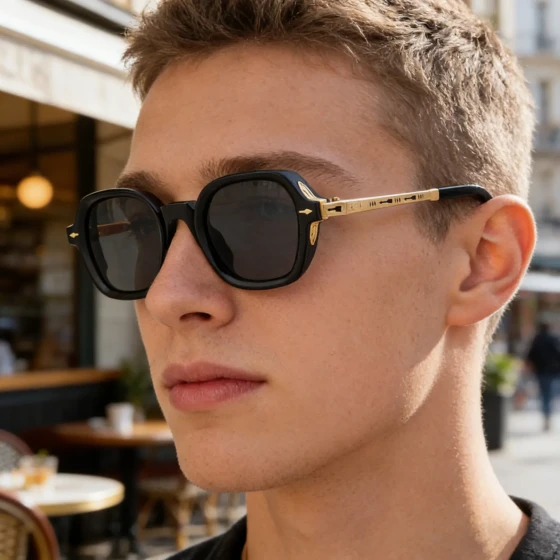 Fashionable Square Frame Polarized Sunglasses for Men, Stylish and High-End Outdoor Trendy Sun Protection Glasses for Men