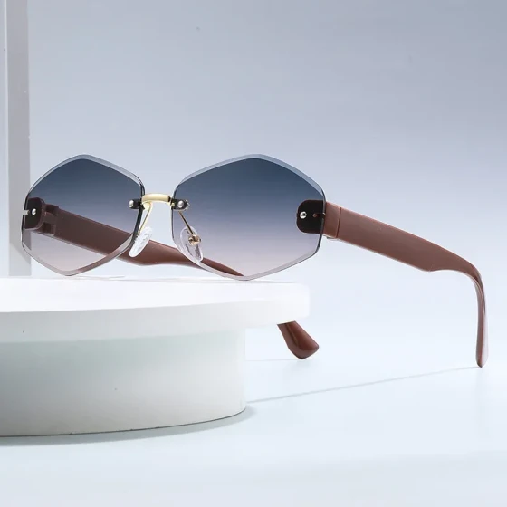 TK Trendy crystal cut-edge frameless sunglasses for travel, leisure, and decoration, sunshade sunglasses from Xiyin outside