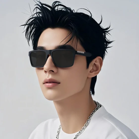 Men's Polarized Sunglasses High-end UV Protection Fashion Sunglasses Classic Square Frame Driving Glasses