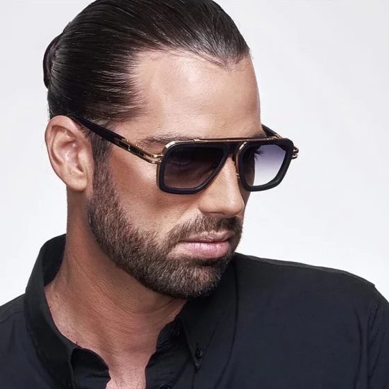 European and American retro square-frame sunglasses for men and women, punk style, popular online ins Wind shades
