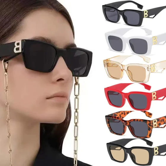 Europe and America ins Retro Punk Sunglasses B Small Square Frame Sunglasses Korean Version Internet Celebrity Personality Glasses Trendy Fashion