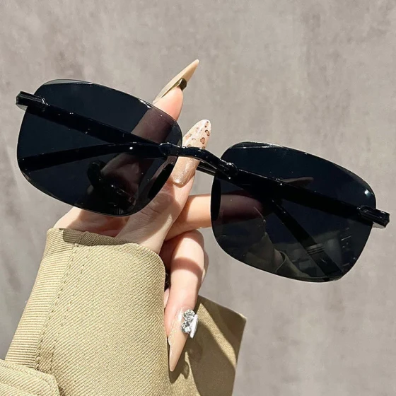 Frameless Cut-Edge Sunglasses Live Streaming Fashion Trend Sunglasses UV protection glasses for men and women for driving
