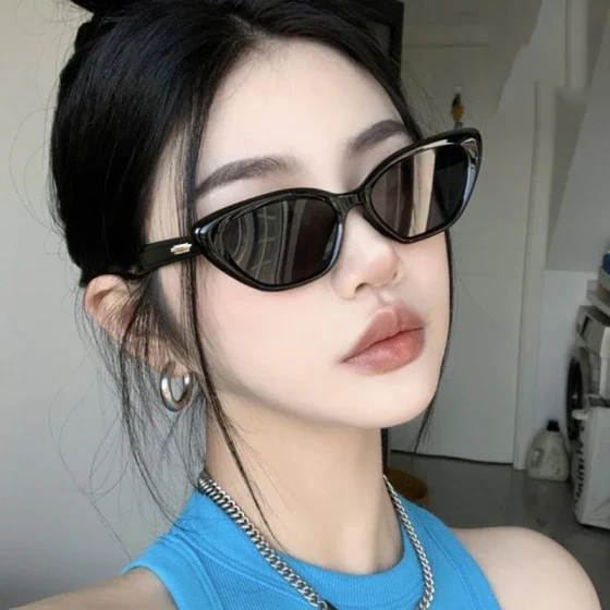 New gm Cat-eye sunglasses with a simple and high-end texture, slimming for square and round faces, stylish and suitable for European and American street photography