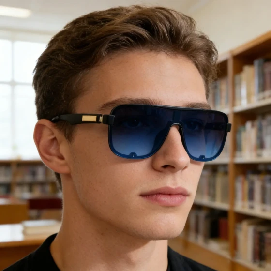 European and American fashion square-frame sunglasses for men, vintage outdoor driving sun protection men's eyewear