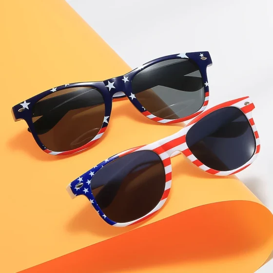 New model of American flag sunglasses with studs, Independence Day sunglasses for men and women, party decoration fashion glasses