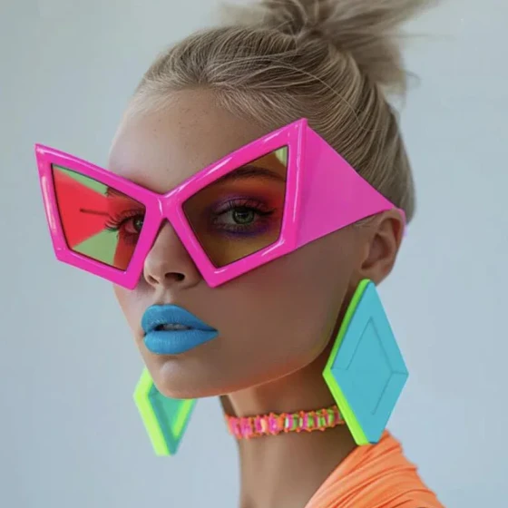 Unique large-frame cat-eye sunglasses European and American individuals who like hip-hop and internet celebrities prefer beach party sunglasses