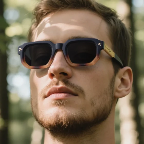 European and American fashion square-frame sunglasses for men, outdoor driving, sun protection, trendy men's outdoor sunglasses