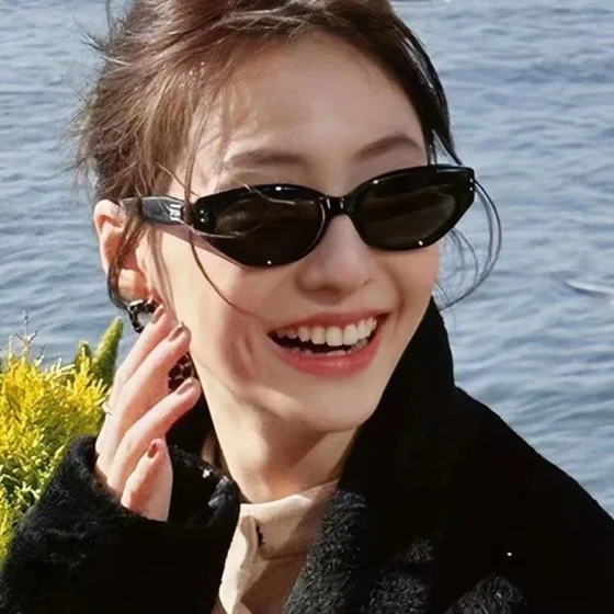gm Sunglasses with a high-end feel, retro cat-eye design, fashionable and trendy ins Women's sunglasses, same style as on Xiaohongshu