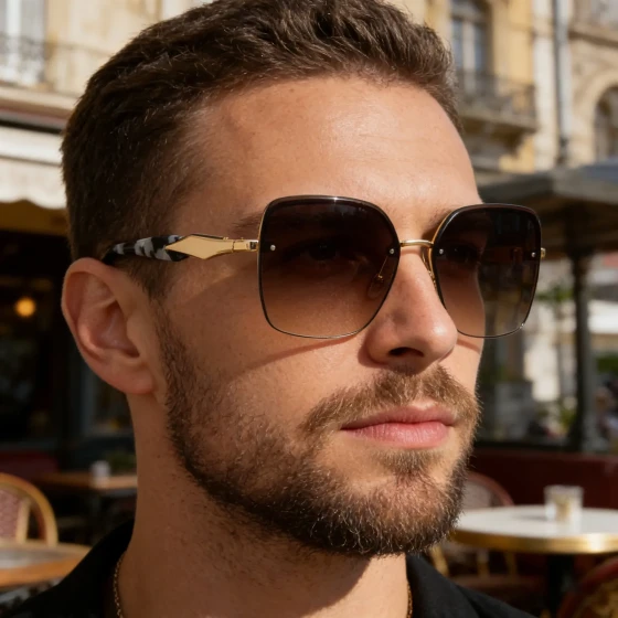 European and American fashion large-frame sunglasses for men, sun protection glasses for driving sunglass
