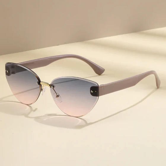 European and American business style men's glasses, high-end diamond-cut rimless sunglasses, square-frame sunglasses
