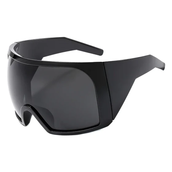 European and American fashion oversized polygonal face mask sunglasses for men and women, personalized cycling outdoor integrated wrap-around sunglasses
