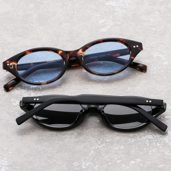 New anti-blue light women's small-frame cat-eye sunglasses with prescription lenses, personalized studded sunglasses with a high-end feel