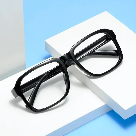 8820Retro acetate prescription eyeglass frames for trendy men and women, large black square frames, non-mainstream eyeglass frames