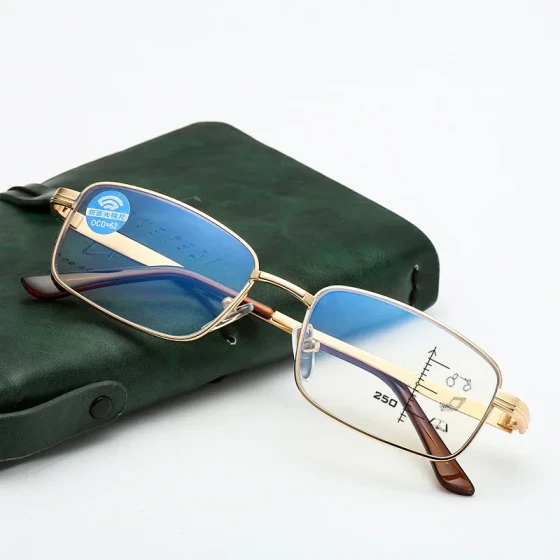 2019New Progressive Multifocal Reading Glasses, Half-Frame, Unisex, Dual-Purpose for Near and Far Vision, Special Price