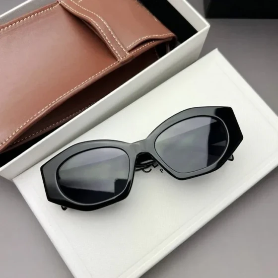 Arc de Triomphe Hexagonal Sunglasses for Women, High-End, Unique, Narrow Frame, Trendy, for Round-Faced Fashionistas